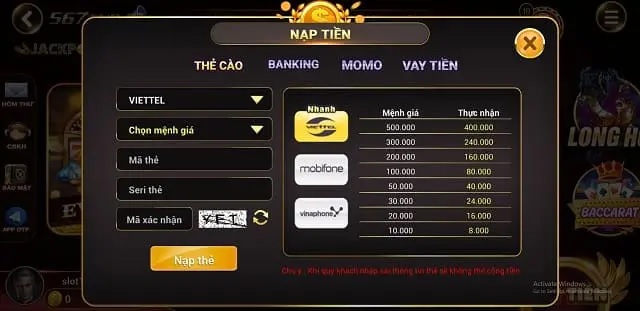 Phương thức giao dịch nạp rút đa dạng, tốc độ nhanh