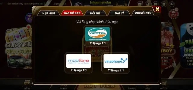 Hình thức, tốc độ và tỷ lệ nạp rút tại King68 Club