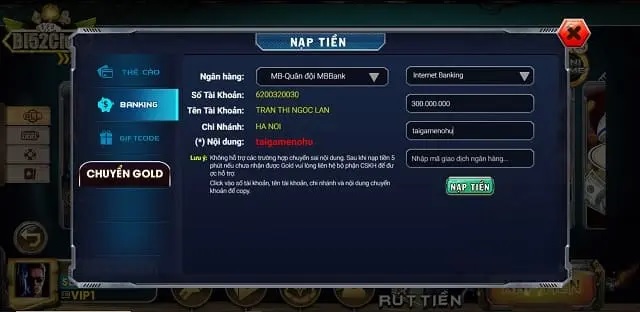 Quy định nạp tiền và dịch vụ CSKH tại Bi52 Club