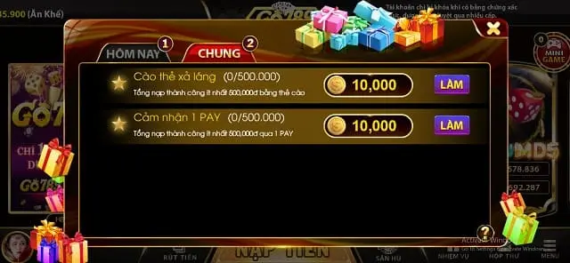 Dưới đây là một số khuyến mãi trong giao dịch Go789:
