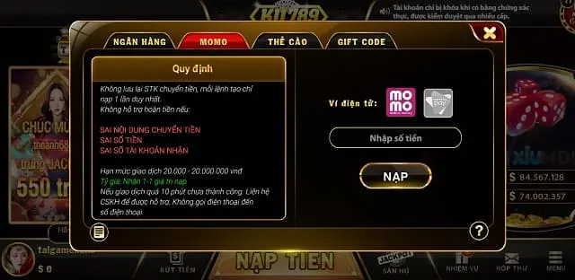 Nạp rút 1:1 tạo nên thương hiệu ku789 vin