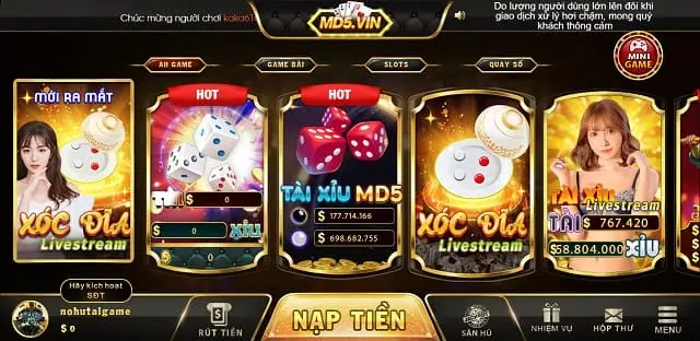 Đánh giá chi tiết cổng game MD5 Vin