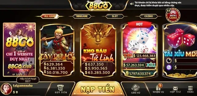 Thông tin sơ lược về cổng game bài 88Go Club