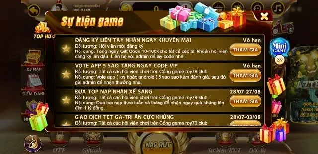 Siêu ưu đãi hấp dẫn tại cổng game Roy79 Club