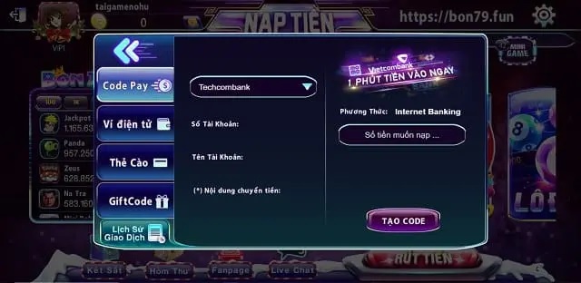 Cơ chế nạp rút, hệ thống CSKH nhiệt tình