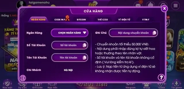 Cách thực hiện nạp rút tại F66 Club và một số lưu ý