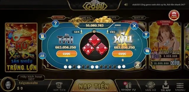 Go88Top Club - Game Tài Xỉu cạnh tranh
