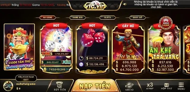 Các tính năng vượt trội tại cổng game VTC Vin