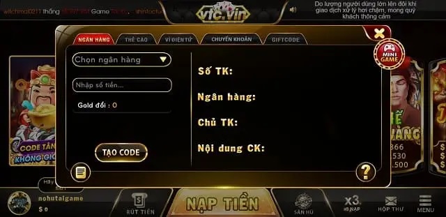 Hệ thống giao dịch nạp đổi uy tín 24/24