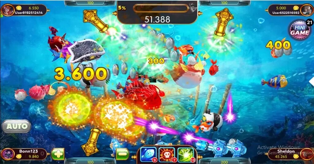 Thao tác thực hiện chơi game bắn cá tại BCTL Club