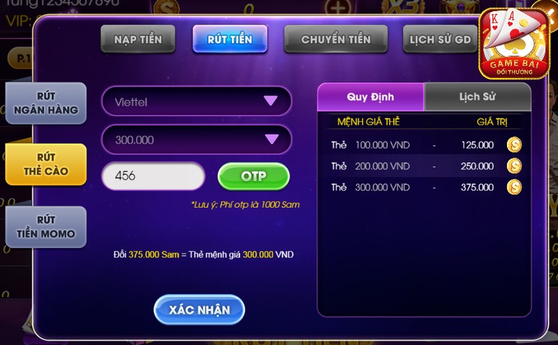 Cach Rut Tien Tai Sam 86 Bang The Cao
