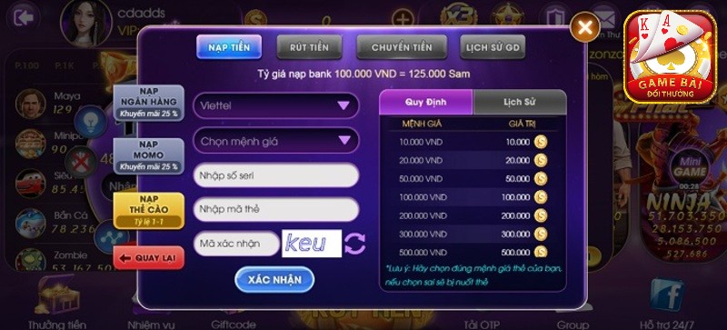 Nap Tien Sam 86 Bang The Cao