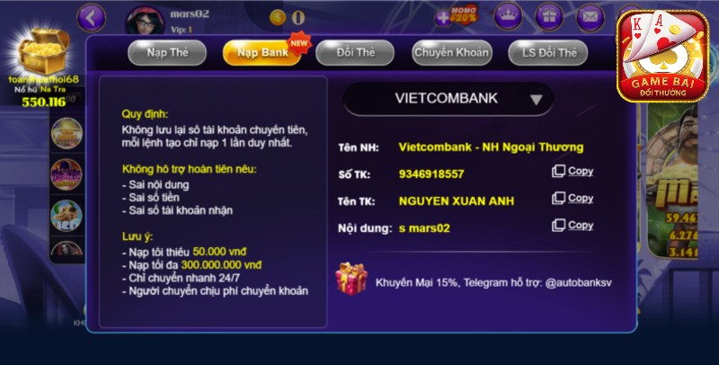 Nap Tien Sumvip Qua Ngan Hang